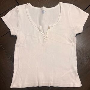 Brandy Melville Cream Short Sleeve Tee